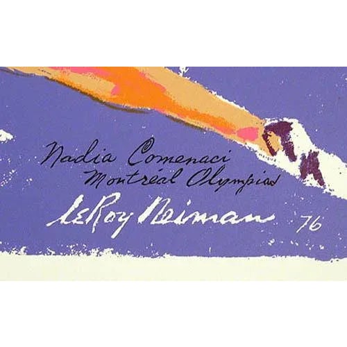 Impressionist LeRoy Neiman "Nadia Comenaci" Serigraph 1976 Olympics Fine Art Print For Sale - Image 3 of 5