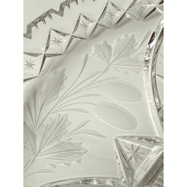 Large Bohemian Hand-Cut Crystal 3-Part Fruit Bowl, 1930s For Sale - Image 6 of 16