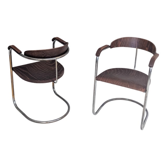 SS 33 Cantilever Armchairs by Hans & Wassili Luckhardt for Hynek Gottwald, 1930s, Set of 2 For Sale