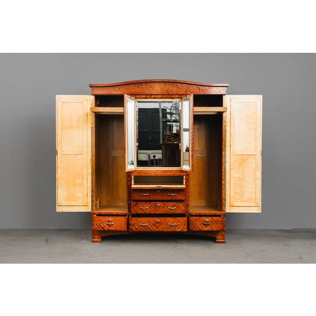 Wood Art Nouveau Wardrobe, Early 20th Century For Sale - Image 7 of 18