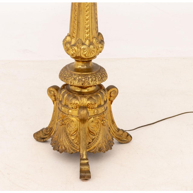 Early 20th Century Gothic Revival Gilt Bronze Floor Lamp For Sale In New York - Image 6 of 8