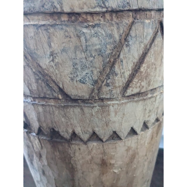 Mid 20th Century African Tribal Carved Drum 20th Century For Sale - Image 5 of 14