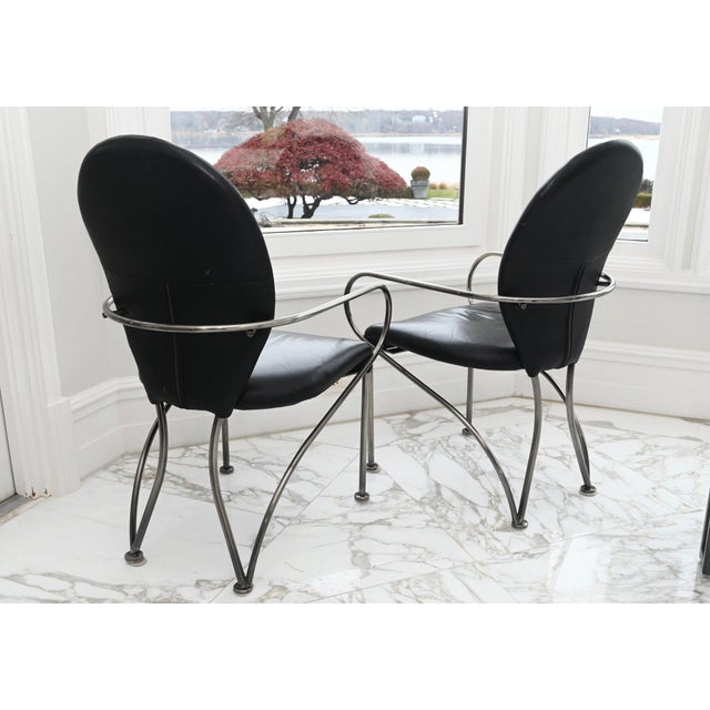 Postmodern Pair of Dia Arm Chairs - Design Institute of America - Postmodern 1990's Dining Chairs For Sale - Image 3 of 8