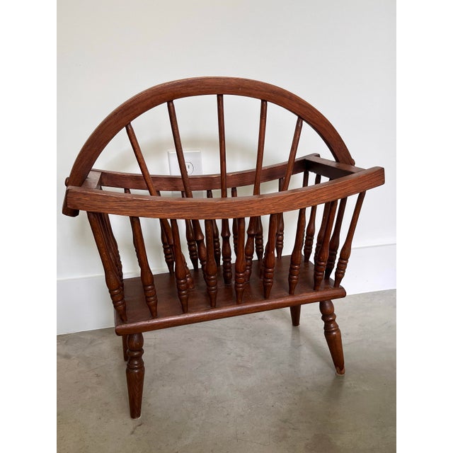 This vintage arts and crafts Canterbury style magazine rack is the perfect piece for those with a traditional aesthetic....