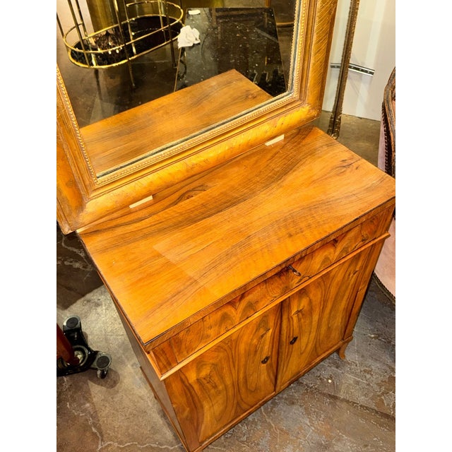 19th C. German Biedermeier Walnut Side Cabinet For Sale - Image 4 of 7