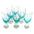 1990s Portuguese Controlled Bubble, Blue, 4 Ounce Shooter/Shot Glasses – Set of Six For Sale