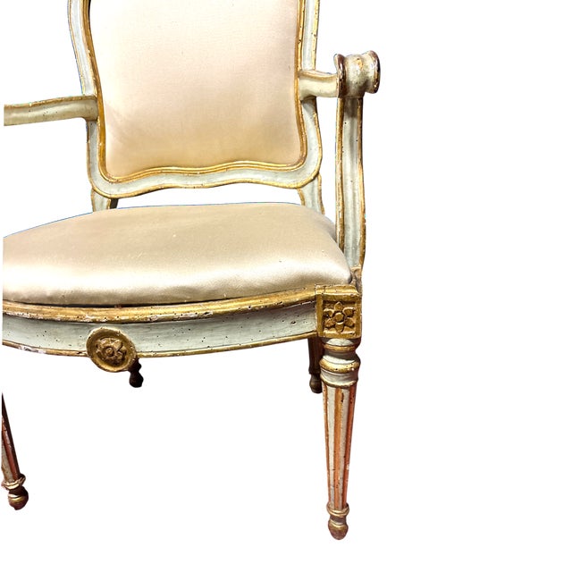 Wonderful 18th Century Venetian Painted Armchair For Sale - Image 9 of 16