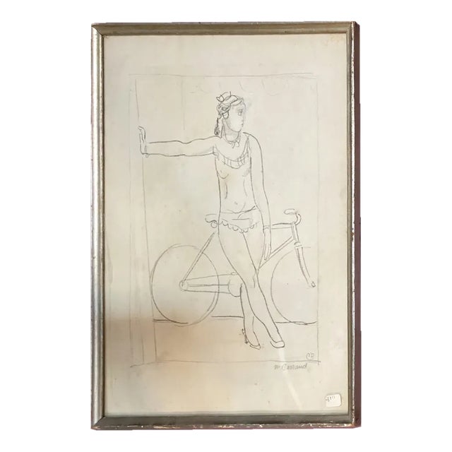 Maurice Barraud, L'acrobate au vélocipède, 1920s, Drawing on Paper For Sale