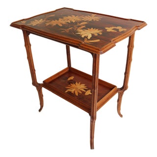 French Art Nouveau Marquetry Table by Emile Galle, 1900 For Sale