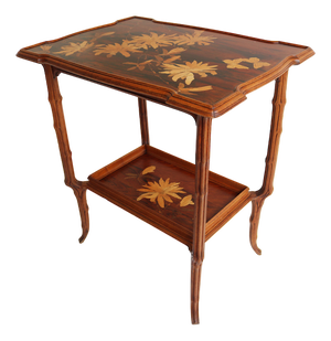 French Art Nouveau Marquetry Table by Emile Galle, 1900