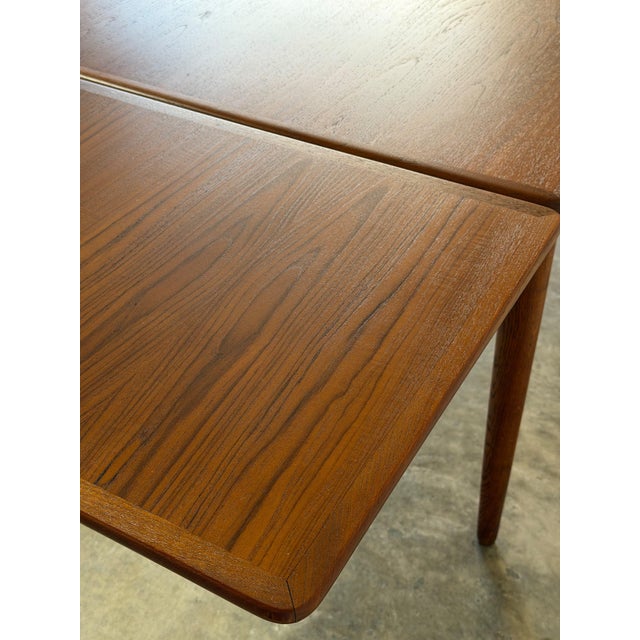 Long Teak Extendable Dining Table With Two Pull-Out Leaves Danish Mid-Century Modern 1960s For Sale - Image 11 of 11