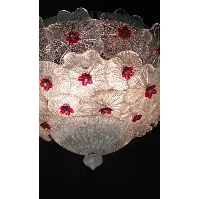 Vintage Clear and Red Ceiling Light For Sale - Image 6 of 11