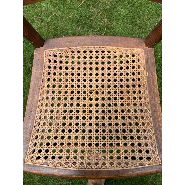 Vintage Caned Seat Chairs, Set of 4 For Sale - Image 4 of 11