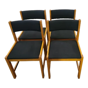 1970s Mid-Century Danish Modern Set 4 Chairs Gangso Mobler Denmark