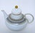 Vintage Verbano Industria Argentina porcelain teapot in white glaze with intricate decoration in gold, goldenrod and...