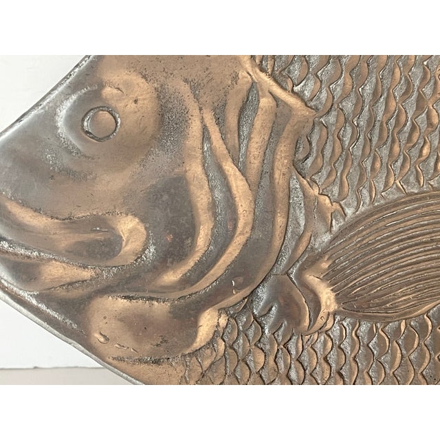 1960s Vintage Metal Fish Platter Mariposa Style For Sale - Image 5 of 5