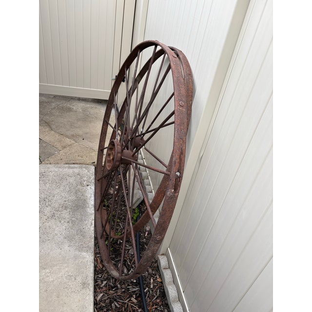 Antique Iron Wagon Wheels - A Pair For Sale In Boise - Image 6 of 7