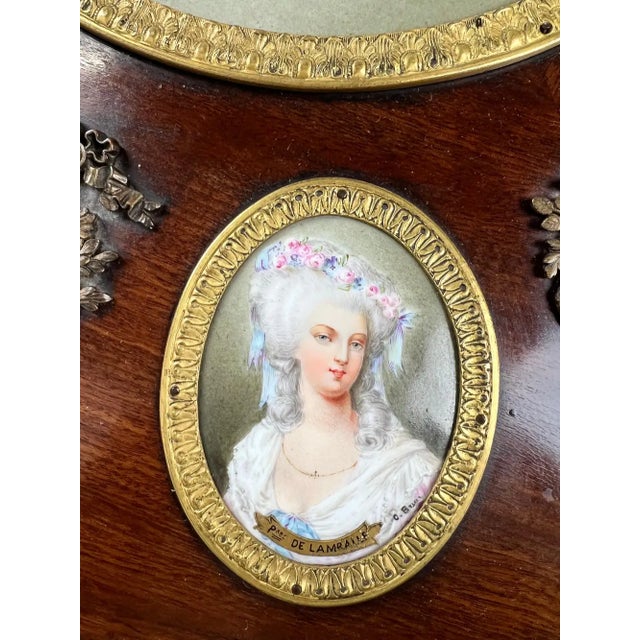 Bronze 19th C French Louis XVI Mahogany & Bronze W Sèvres Style Portraits Salon Table For Sale - Image 8 of 18