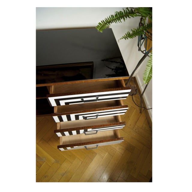 1970s Polish Chest of Drawers with Op Art Motif, 1970s For Sale - Image 5 of 9
