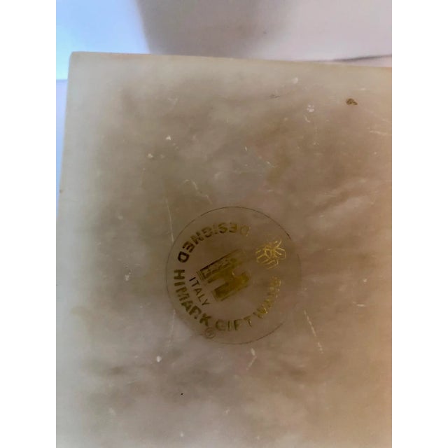 Mid 20th Century Contemporary Italian Alabaster Box With Hinged Lid With Geometric Design For Sale - Image 5 of 8