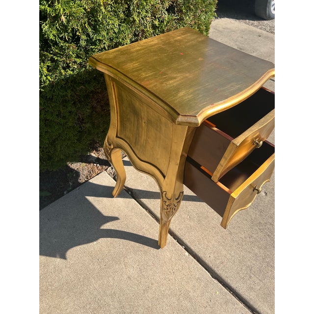 Vintage French Style Gilt Nightstand or Sidetable For Sale - Image 4 of 7