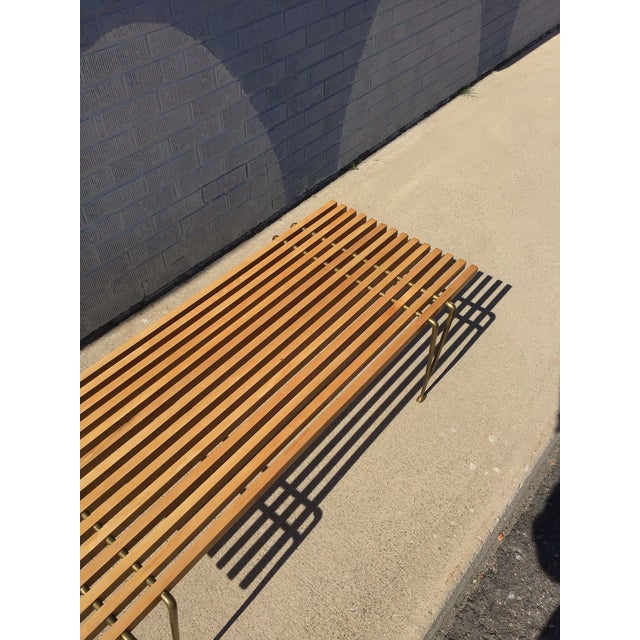 Mid-Century Modern Mid-Century Modern Slat Bench Attributed to Hugh Acton, Circa 1960 For Sale - Image 3 of 10