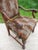 Brown Antique Carved Wood Spanish Revival Arm Throne Chair W/ Leopard Tiger Jungle Cat Velvet Upholstery For Sale - Image 8 of 17
