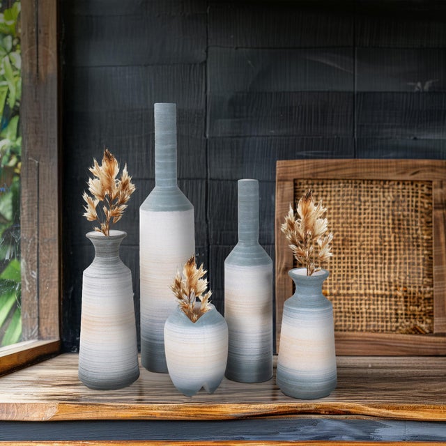 Transitional Drift Tide Vase Large For Sale - Image 3 of 11