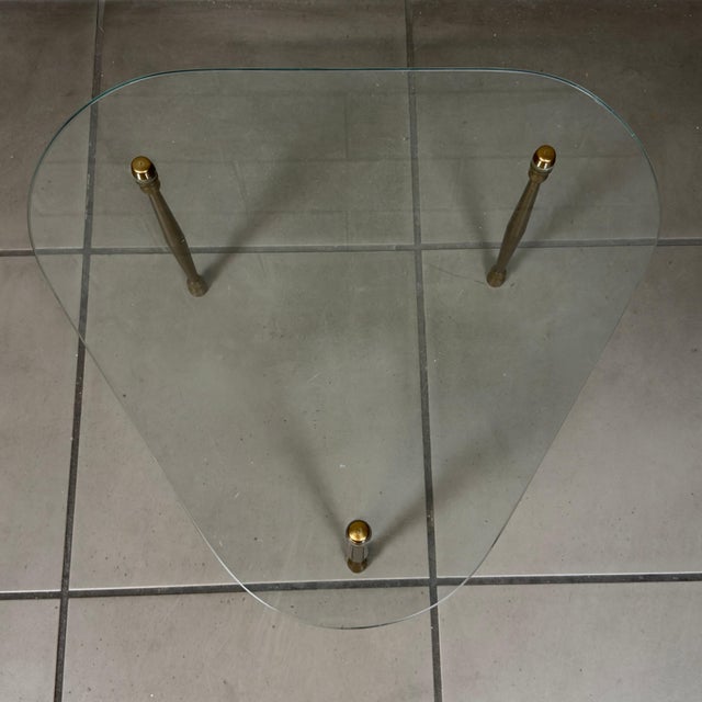 Modern Modernist Crystal and Brass Low Table from Fontana Arte For Sale - Image 3 of 10