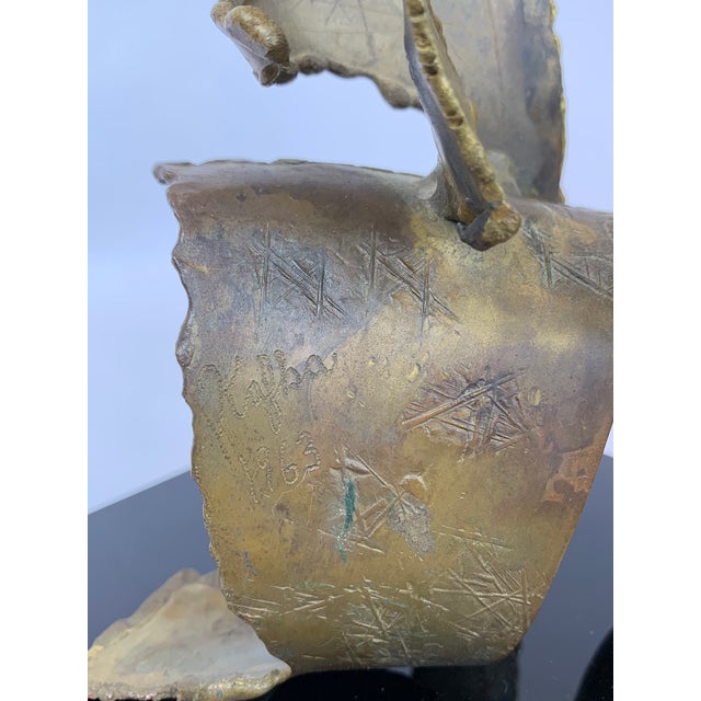 Mid 20th Century 1966 Brutalist Sculpture on Black Lucite Signed George Kafka For Sale - Image 5 of 7