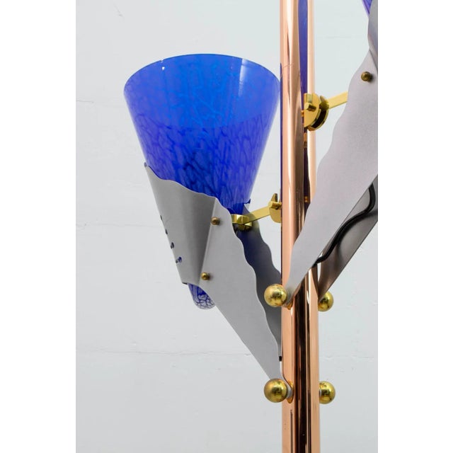 Italian Murano Glass and Brass Floor Lamp from Relco Milano, 1980s For Sale - Image 12 of 17