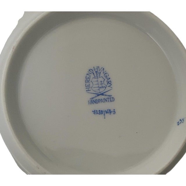 1940s Pair of Large Herend Hungary Waldstein Blue #7239 Porcelain Cachepots 1948-1980s For Sale - Image 5 of 6