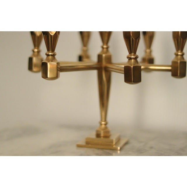 Vintage Swedish Brass 7-Arm Candelabra from Gusum For Sale - Image 18 of 18