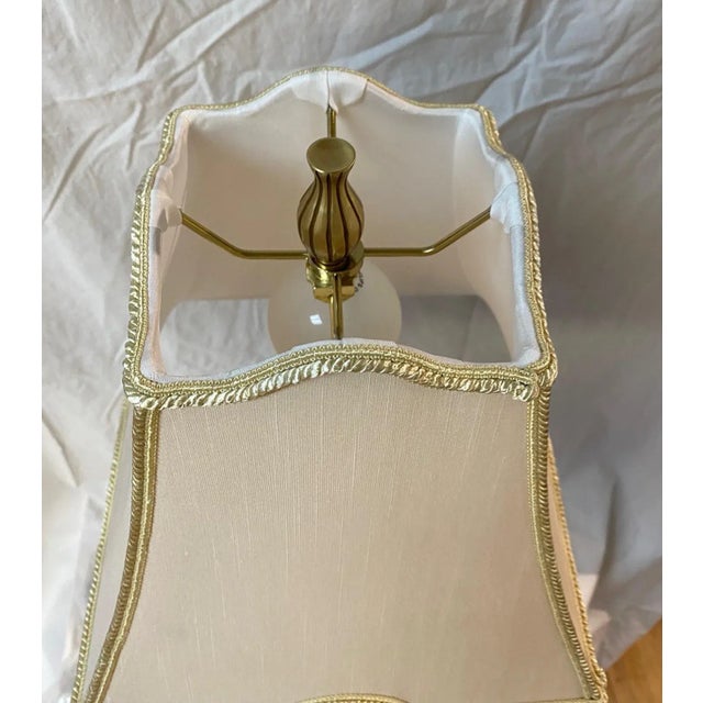 Gold and John Richard Metal and Glass Table Lamp. For Sale - Image 8 of 13