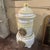19th Century French White and Yellow Terracotta and Brass Wood Burning Stove For Sale - Image 11 of 12