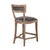 French Country Carvell Counter Stool - Gray Velvet / Weathered Oak Frame For Sale - Image 3 of 4