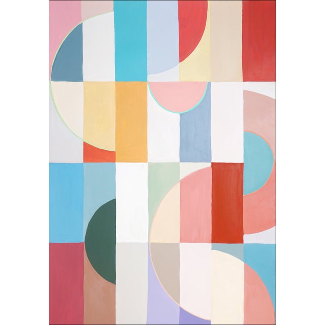 2026, Original Bauhaus Painting, Art Deco Gem Maze, Acrylic Paint on Watercolor Paper by Natalia Roman - Set of 3 For Sale - Image 4 of 11