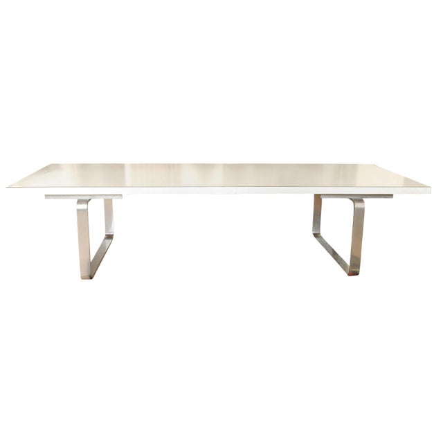 Modernist White Formica and Curved Steel Coffee Table by William Plunkett, 1971 For Sale - Image 13 of 13