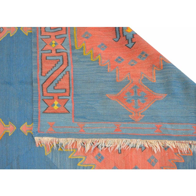 Vintage Mid Century Karebak Kilim Rug For Sale - Image 9 of 10