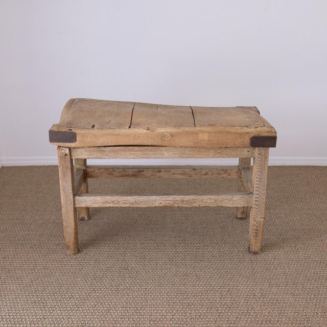 Tan 19th Century Industrial English Butcher Block Table For Sale - Image 8 of 9