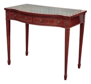 Sheraton Revival Serpentine Front Mahogany Console Table