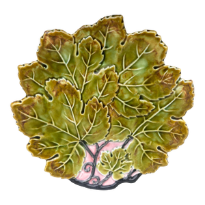 Continental Majolica Leaf Plate Circa 1900