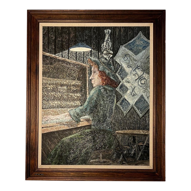 1961 Oil on Canvas Painting “The Last Chord" by Andrew William Vachon s.j. For Sale