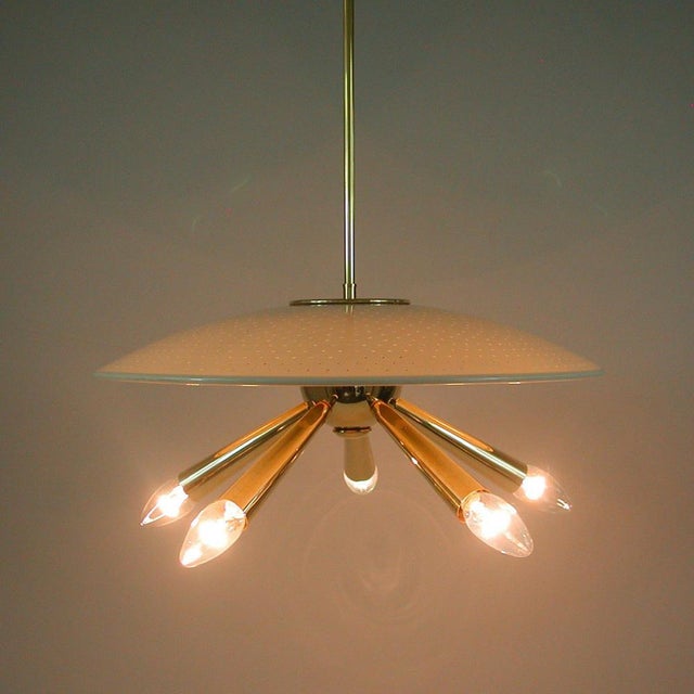 Brass Dome 5-Light Pendant, Italy, 1950s For Sale - Image 12 of 15