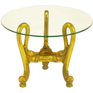 French Regency Style Gilt Wood Triple Swan Side Table For Sale