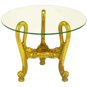 French Regency Style Gilt Wood Triple Swan Side Table