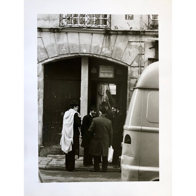 Nathan Lerner, Vintage Signed Silver Gelatin Photograph Chabad Shul Pletzl Paris Judaica Photo, c.1970 For Sale