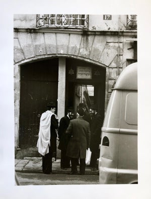 Nathan Lerner, Vintage Signed Silver Gelatin Photograph Chabad Shul Pletzl Paris Judaica Photo, c.1970
