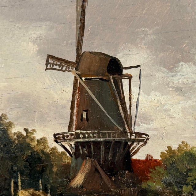 Wood Antique Original Oil Painting, Framed signed by artist, P.J. Arent For Sale - Image 7 of 9