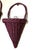 Victorian Mid 20th Century Victorian English Burgundy Wicker Conical Shaped Handle Wall Pockets, a Pair For Sale - Image 3 of 11